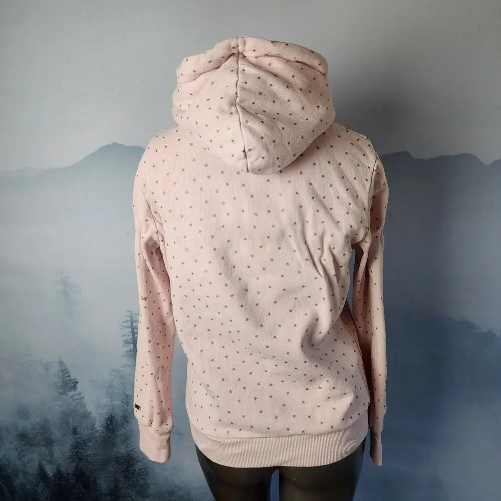 Superdry Vintage Premium Goods Shimmer All Over Print Blush Hoodie | Women's 8
